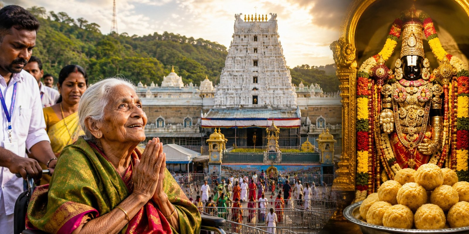 116-year-old devotee receives VIP darshan at Tirumala temple.