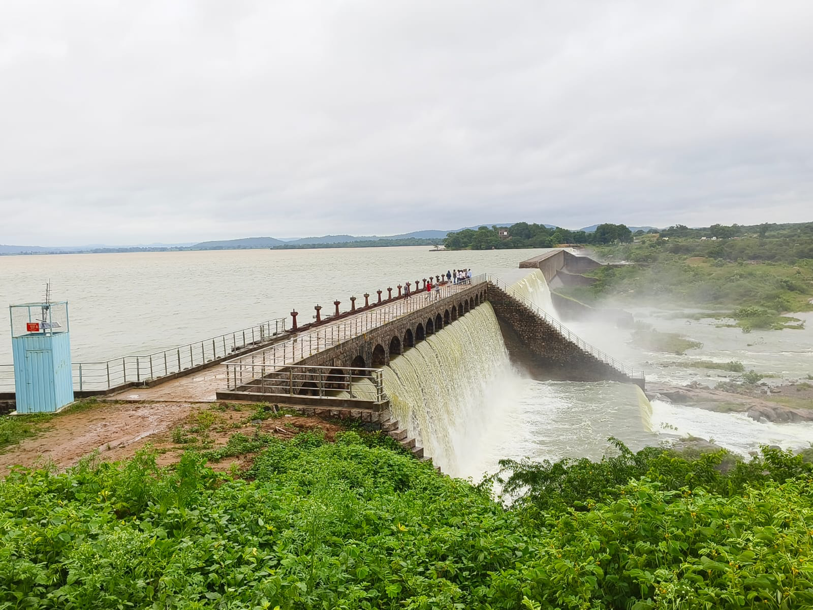 Pocharam Dam overflowing after heavy rains in Medak