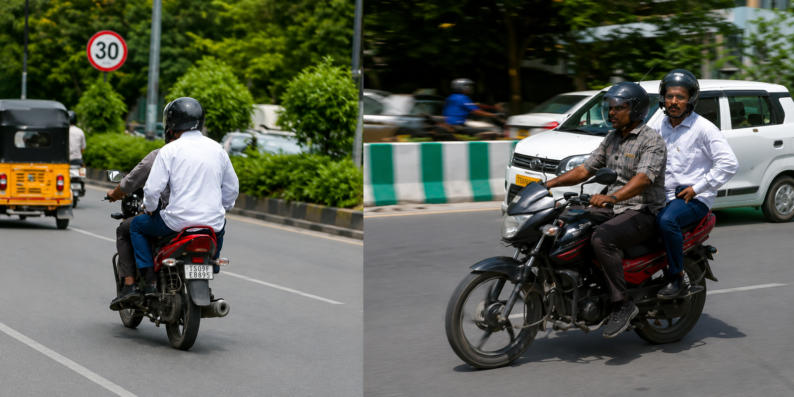 VC Sajjanar inspects Hyderabad traffic on a bike in civil dress