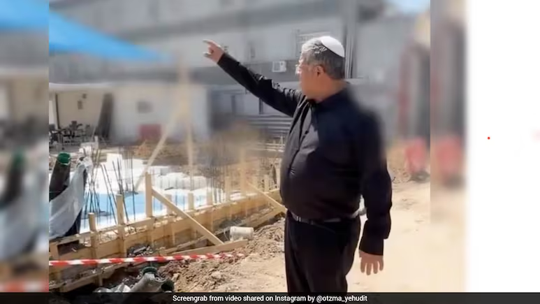 Itamar Ben-Gvir at a construction site for a gallows facility