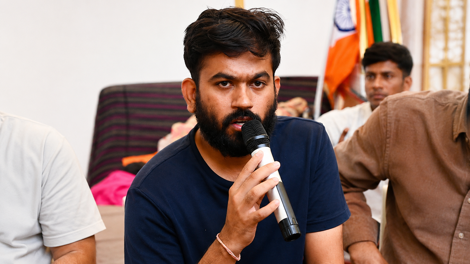 CJP Founder Abhijeet Dipke addressing a press conference in Maharashtra.
