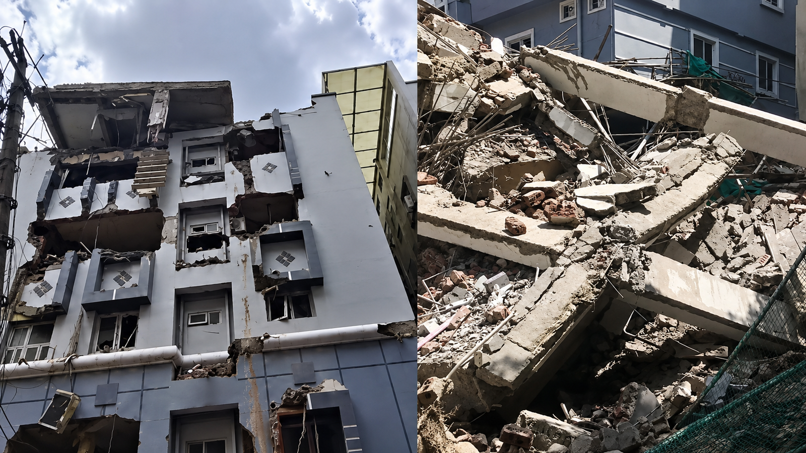 Collapsed building in Gachibowli Anjaiah Nagar rescue operation