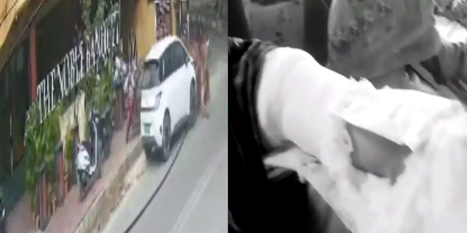Abids car accident scene in Hyderabad