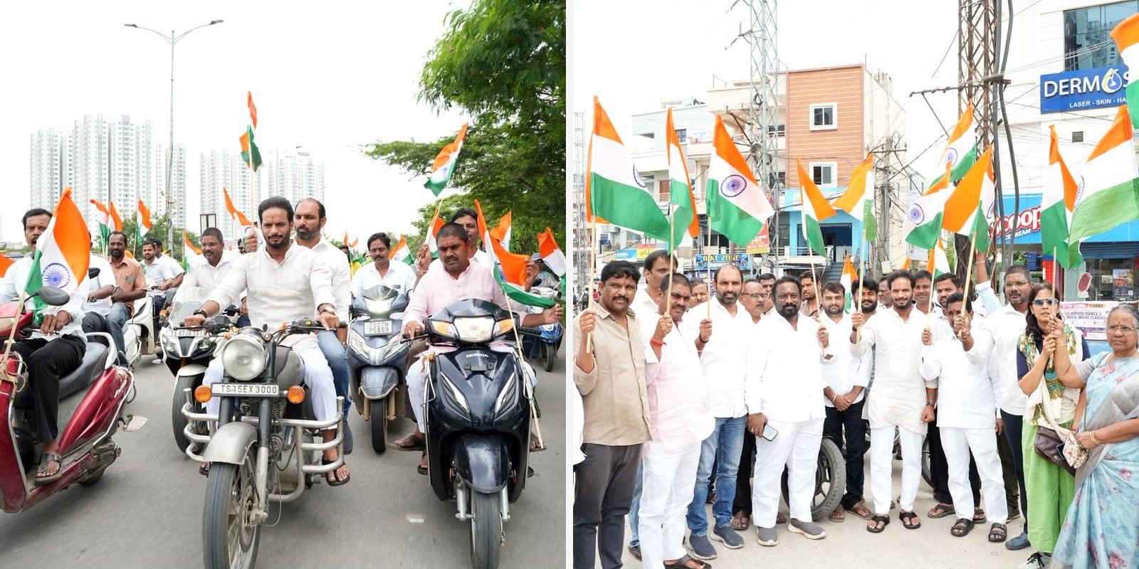 BJP leaders participate in Tiranga Rally at Gachibowli, Hyderabad