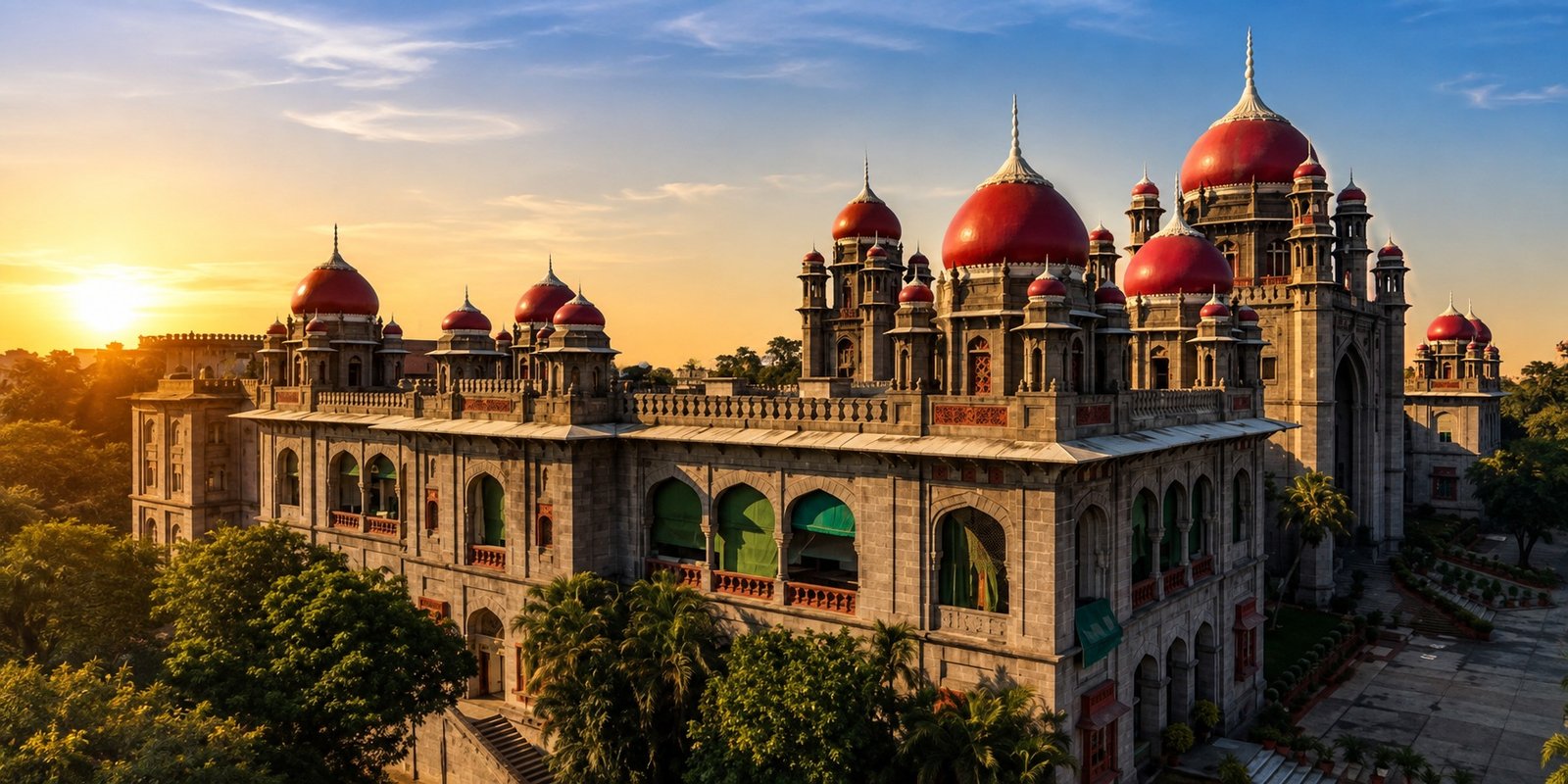 Telangana High Court building during Kalyana Lakshmi scheme hearing