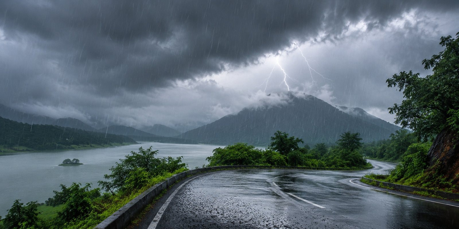 Dark rain clouds over Andhra Pradesh and Telangana regions.