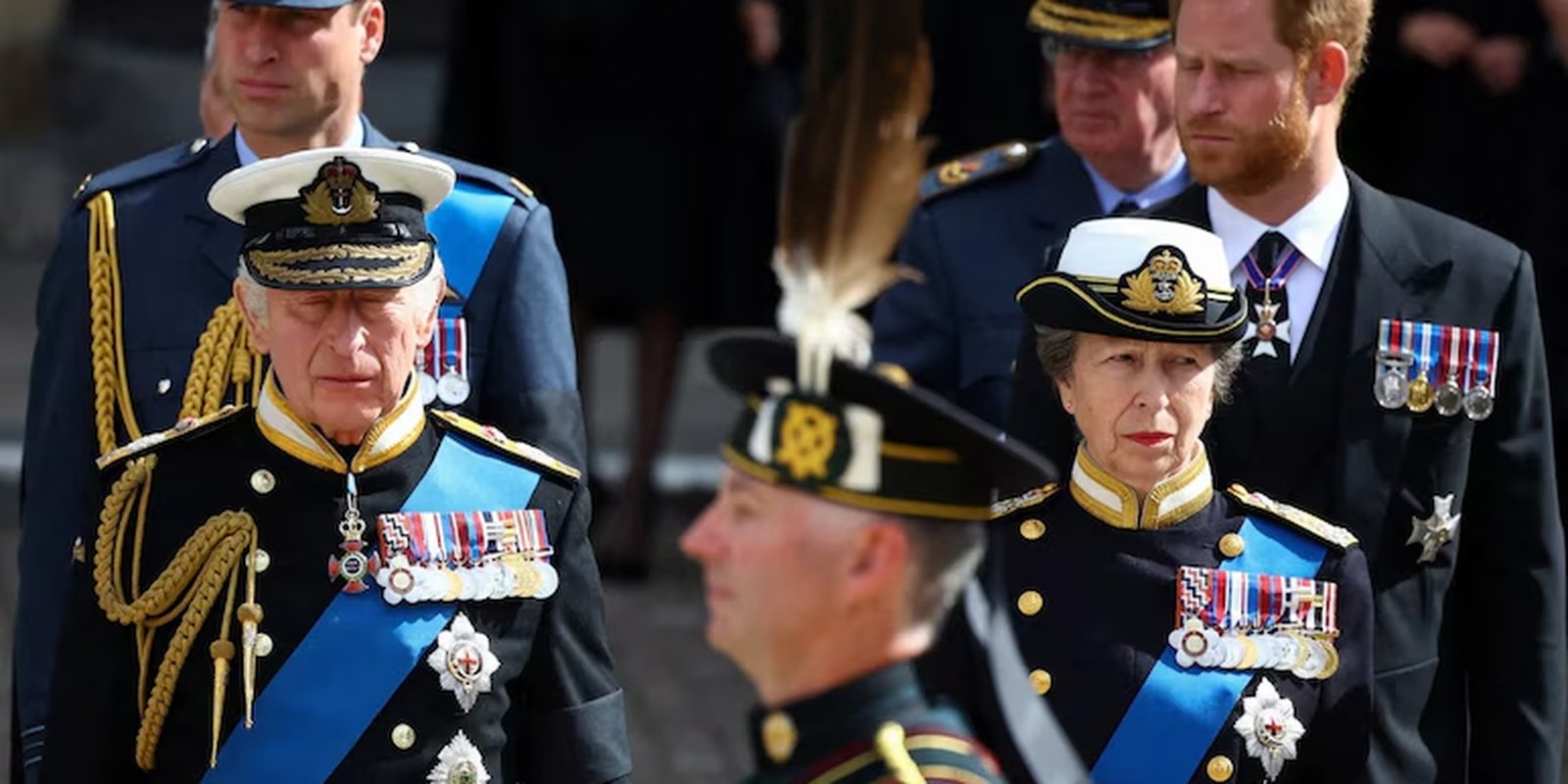 Prince Harry and Meghan Markle with the British royal family