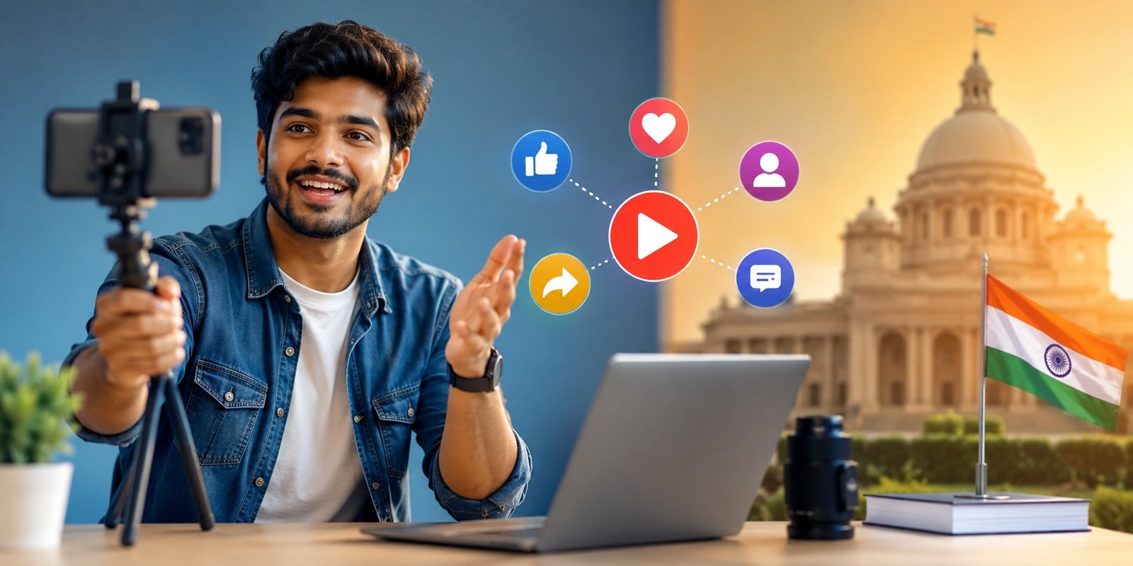 Bihar social media creator filming government-related video content