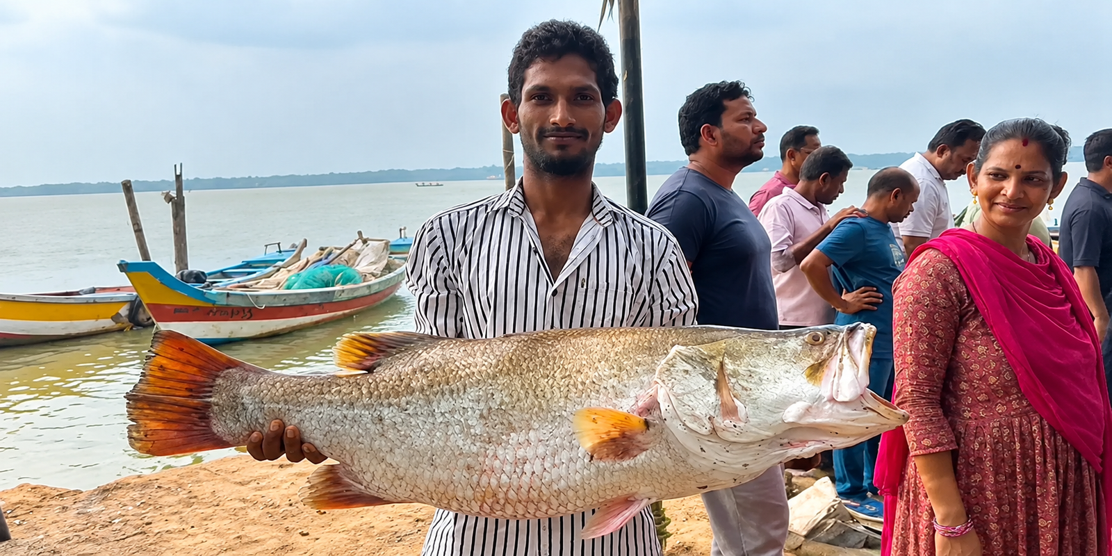 23 kg giant Pandugappa fish caught in Yanam sea