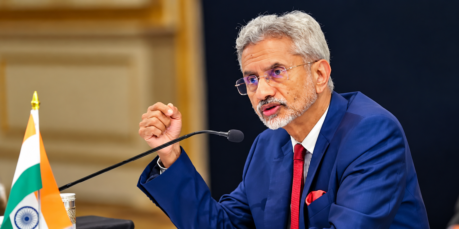 S Jaishankar addressing media during UNGA meetings in New York