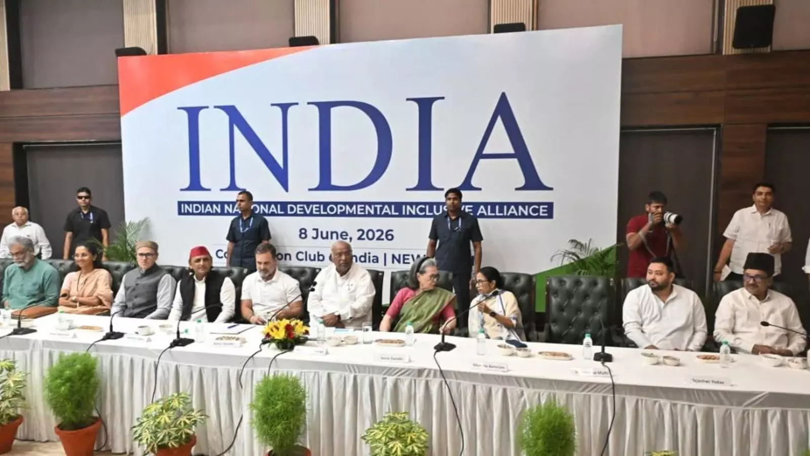 INDIA bloc leaders meeting in New Delhi over Election Commission issues.