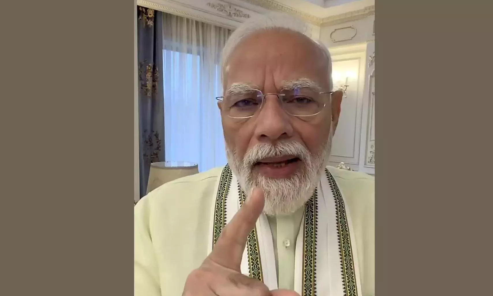 PM Modi speaking about India’s 7.8% GDP growth