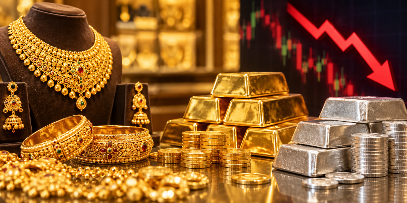 Gold and silver rates today in Hyderabad bullion market