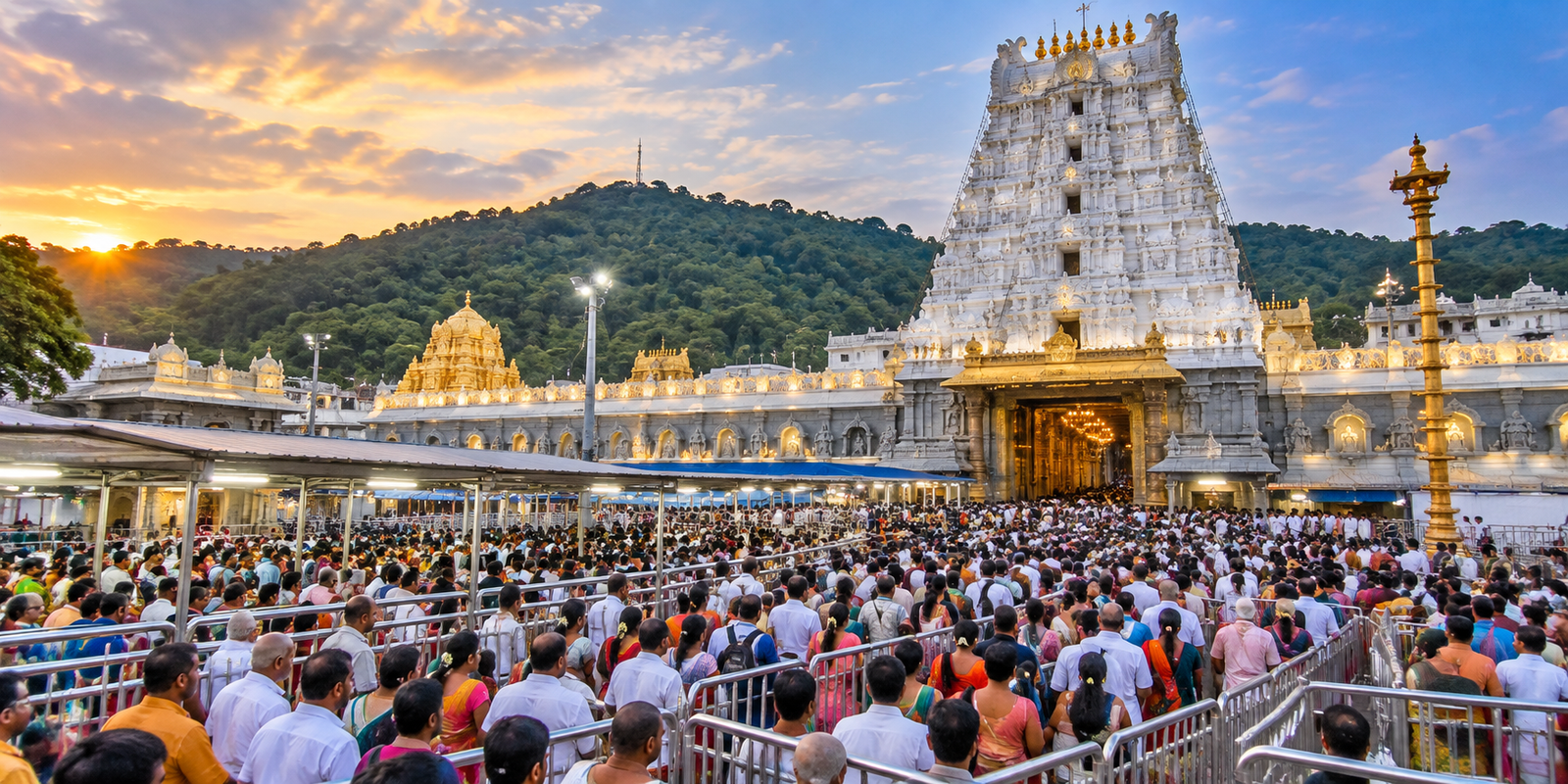 Heavy devotee rush at Tirumala Vaikuntam Queue Complex