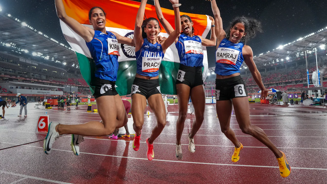 4x400m Relay India women team wins gold medal