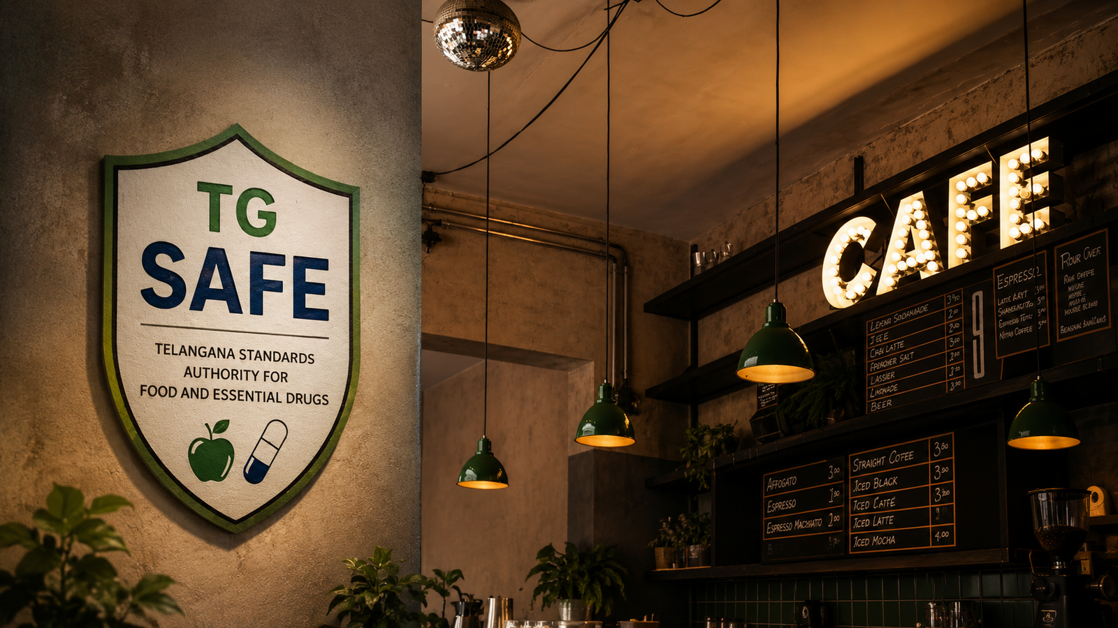 TG-SAFE officials inspecting cafes for food safety violations in Hyderabad