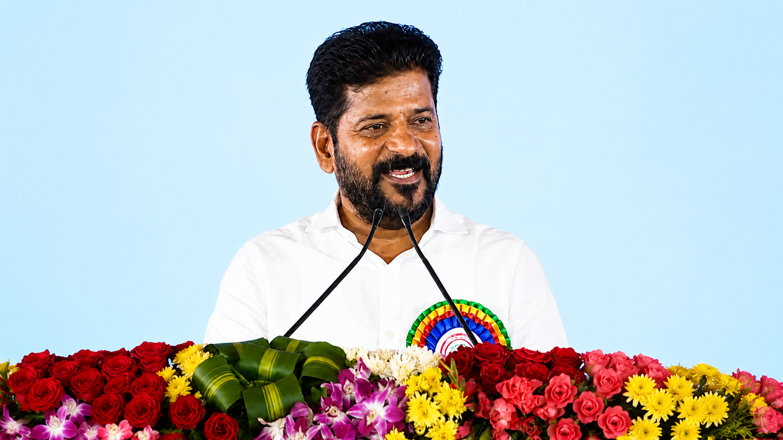 Revanth Reddy addressing teachers at Teachers Day celebrations
