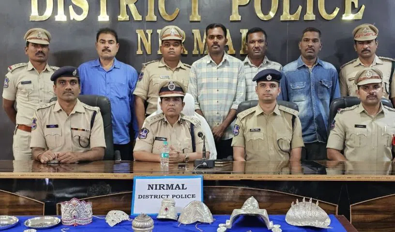 Four burglars arrested by Nirmal task force police
