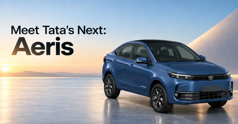 Tata Aeris sedan with new LED lights and redesigned exterior