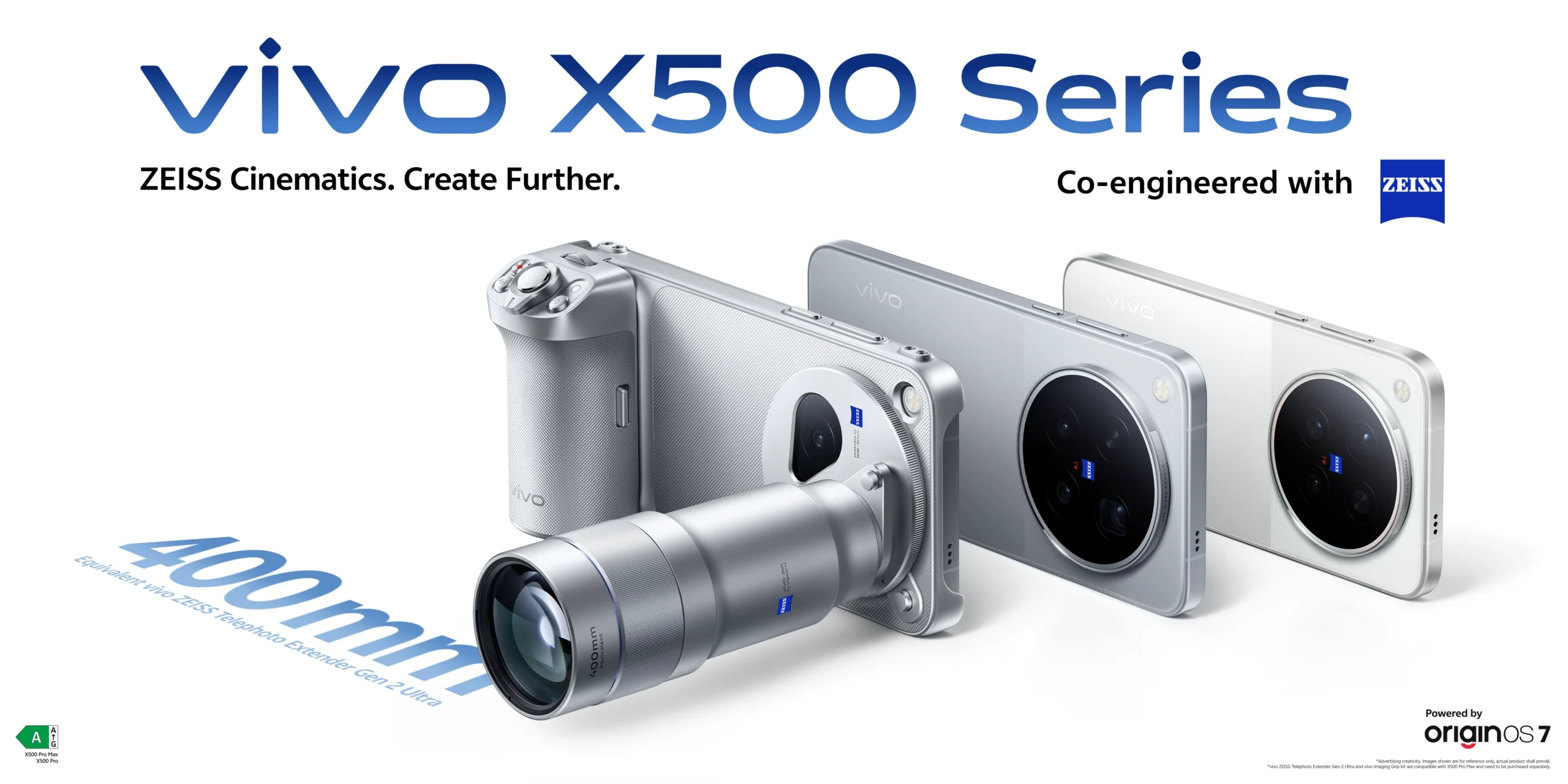 Vivo X500 series smartphones with flagship features and cameras.