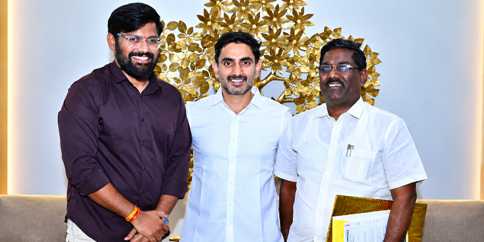 Nara Lokesh meets former blind cricket captain Ajay Kumar Reddy