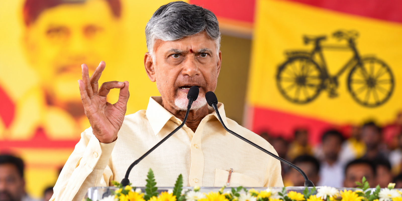 Chandrababu Naidu distributing house pattas to families in Vijayawada