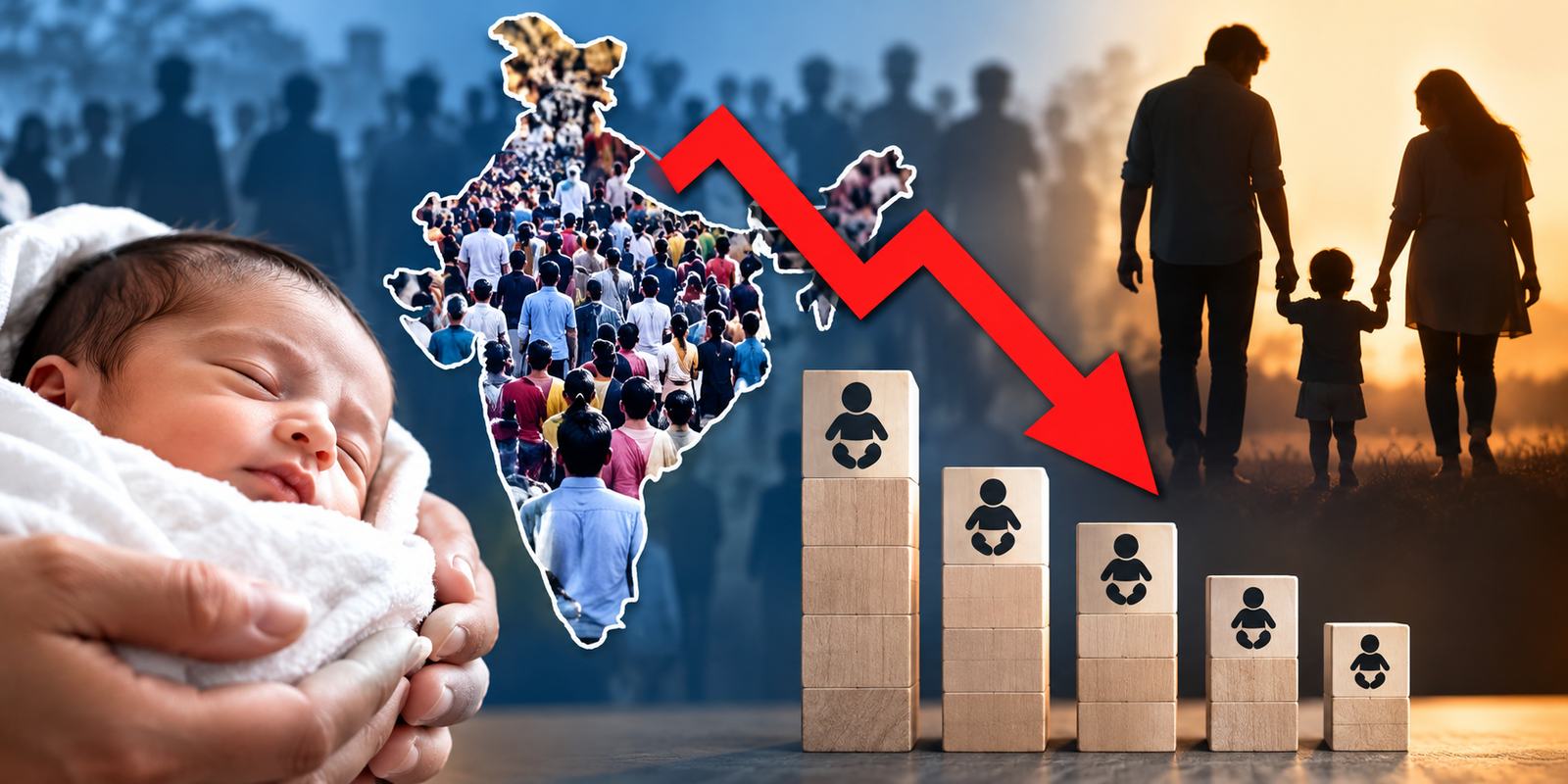 India fertility rate and declining annual births report