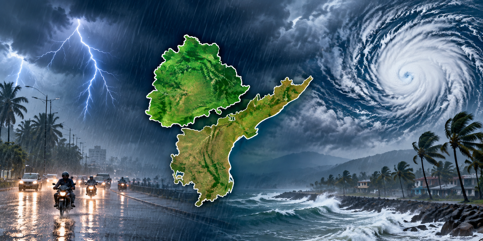 Dark clouds over Andhra Pradesh and Telangana amid rain alert