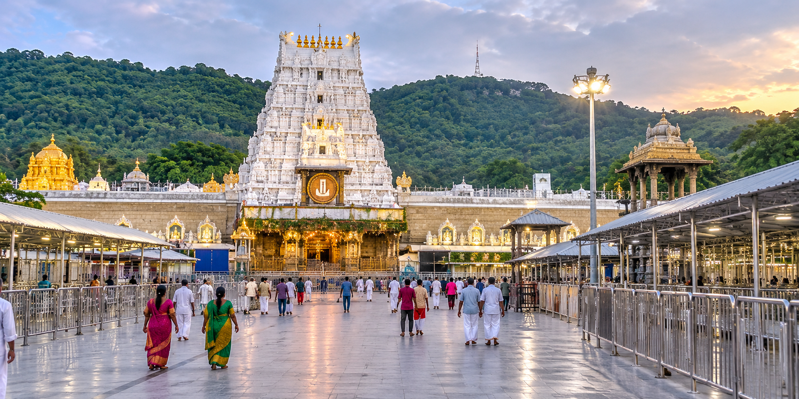 Tirumala temple with fewer devotees during Brahmotsavam