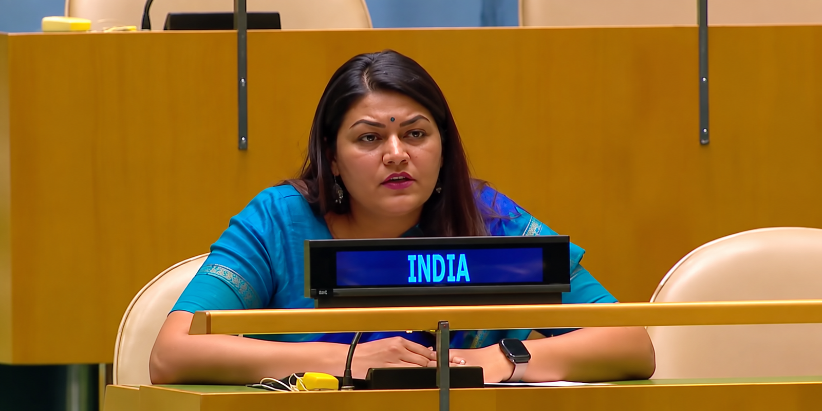 Petal Gahlot speaks against Pakistan at UNGA