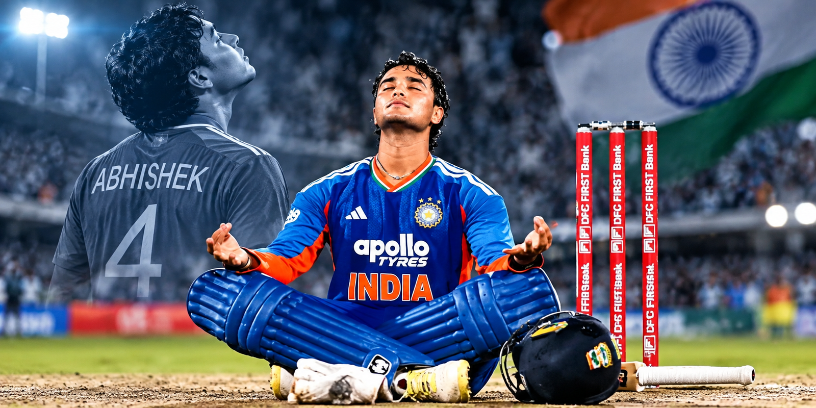 Abhishek Sharma celebrates after scoring 108 against Afghanistan