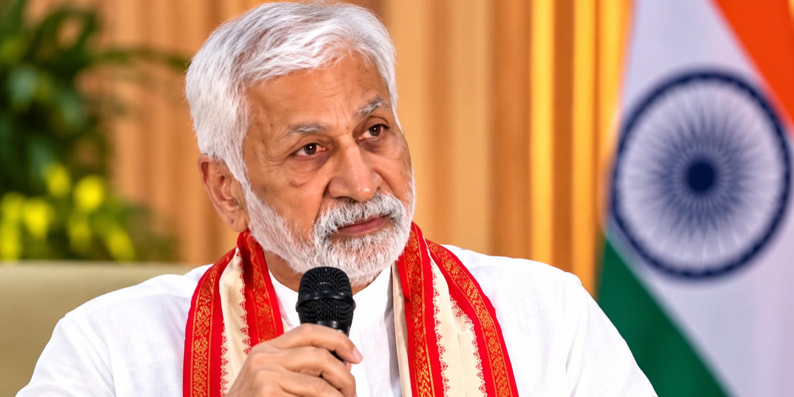 Vijayasai Reddy addressing media in Visakhapatnam