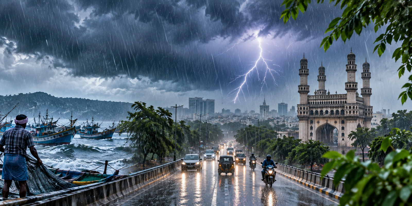 Rainy weather in Hyderabad amid Telangana weather alert