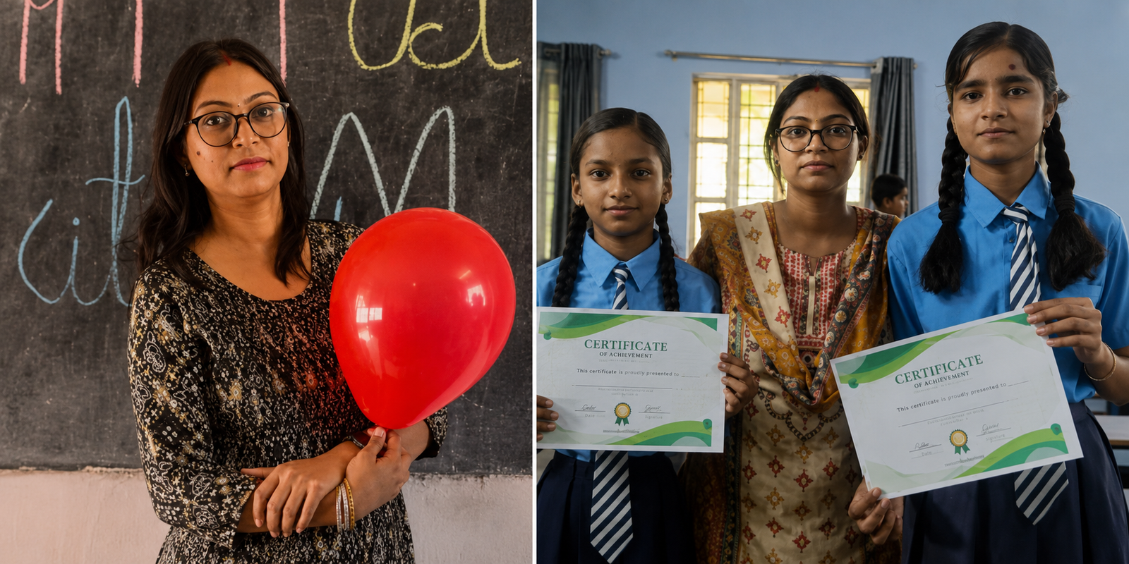 Nikita Bharti teaching children through games and songs in Bihar.