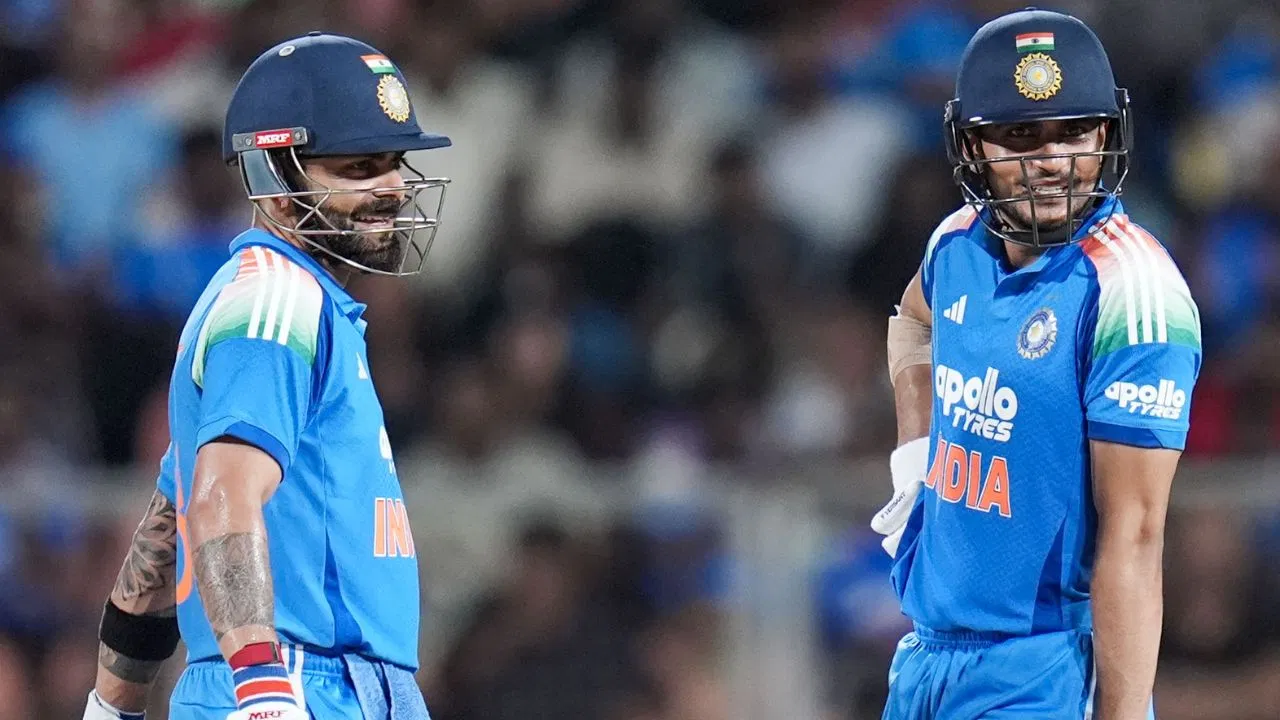 Virat Kohli and Shubman Gill after scoring ODI centuries