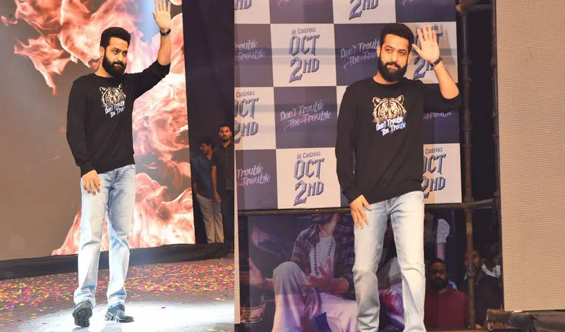 Jr NTR makes a mass entry at Fahadh Faasil movie event