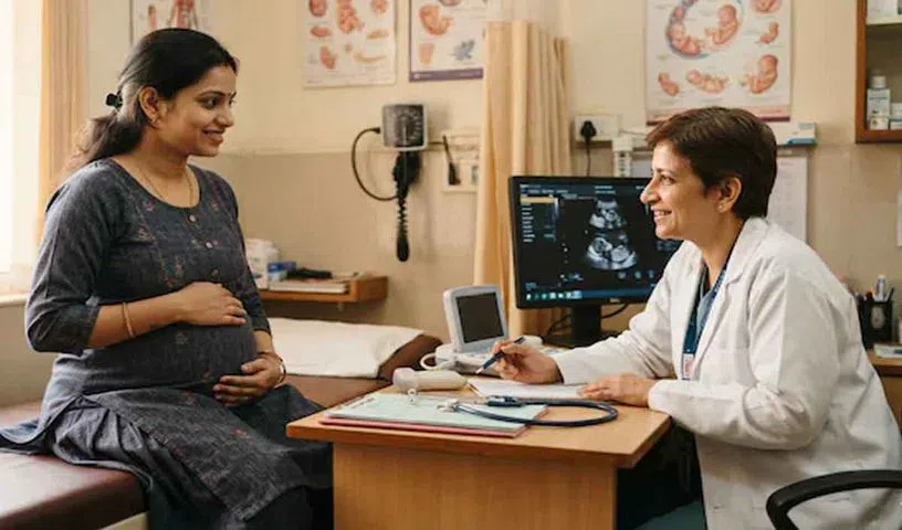 Woman discussing AMH fertility test with doctor