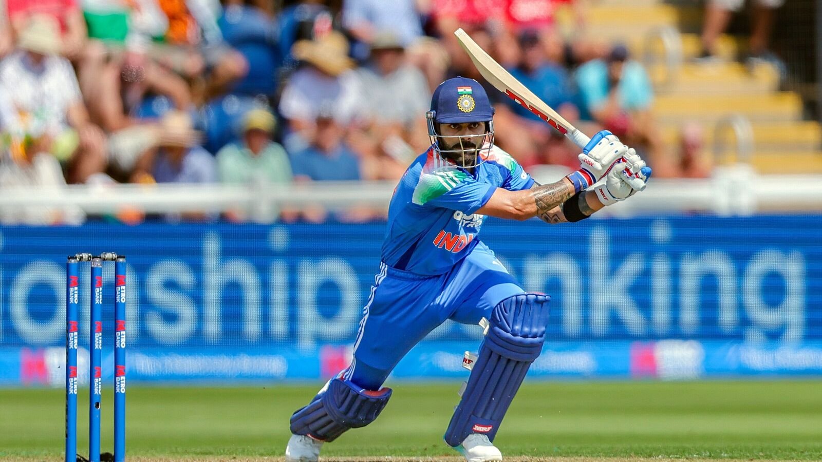 Virat Kohli during an ODI cricket match for Team India.