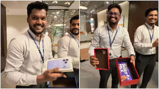 UAE employees unbox gifted iPhone 16 Pro phones