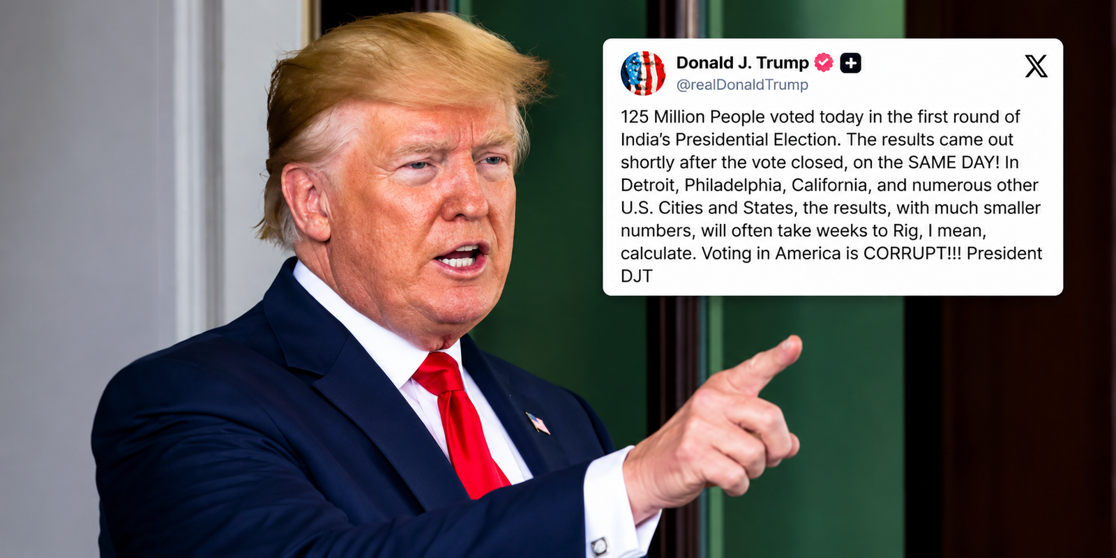 Donald Trump comments on Brazil presidential election mistaken as India election