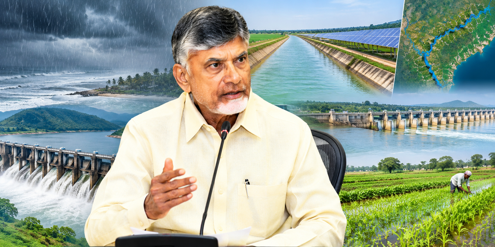Chandrababu Naidu reviews Andhra Pradesh irrigation and water conservation projects.