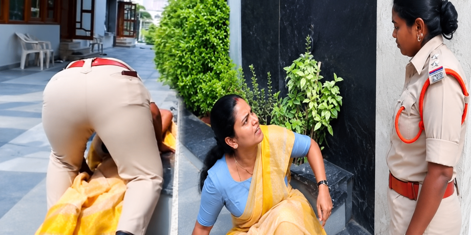 Vidadala Rajini in a confrontation with police personnel in Andhra Pradesh.