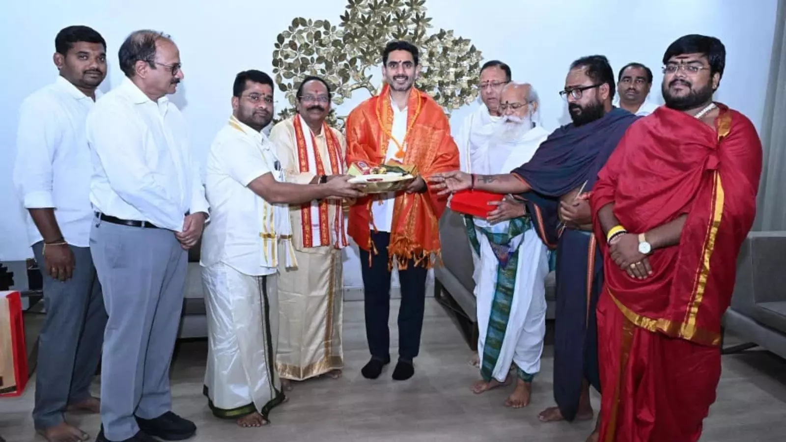 Nara Lokesh receives Durga Temple Dasara festival invitation