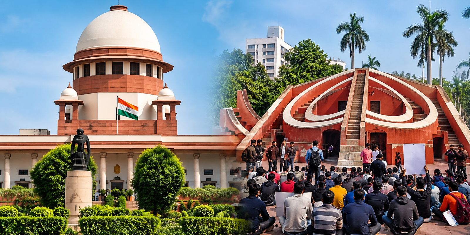 Supreme Court hearing on Jantar Mantar protest site in Delhi.