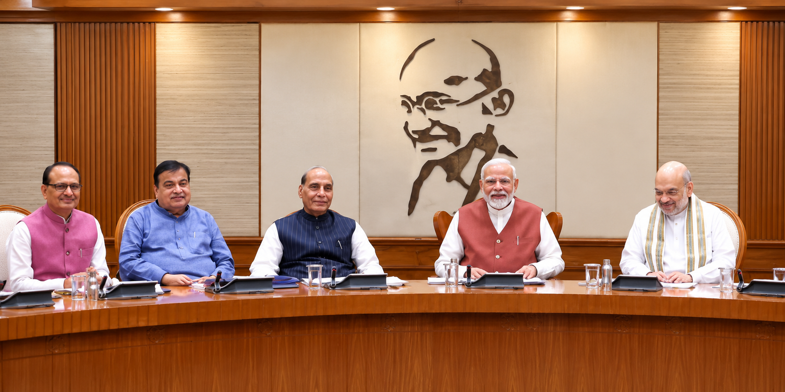 PM Narendra Modi chairs a Union Cabinet meeting in Delhi.