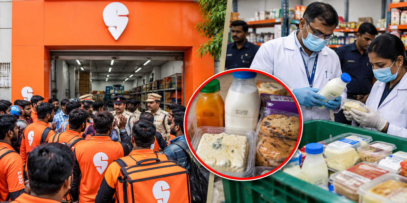 Swiggy Instamart store in Hyderabad amid expired food allegations