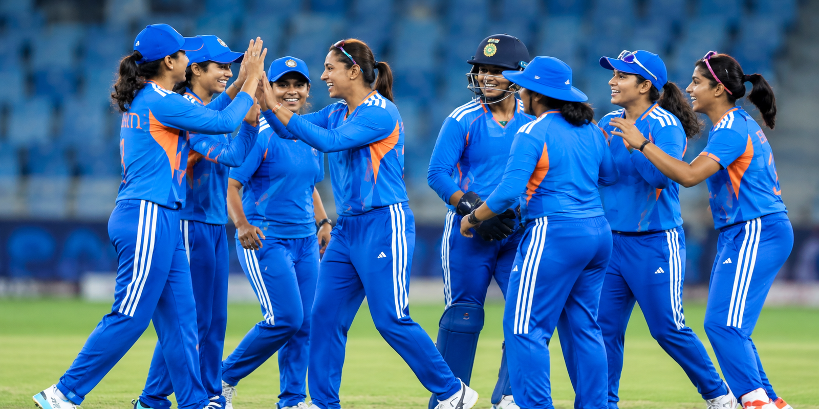 India women celebrate their four-wicket victory against Zimbabwe in the first T20I.