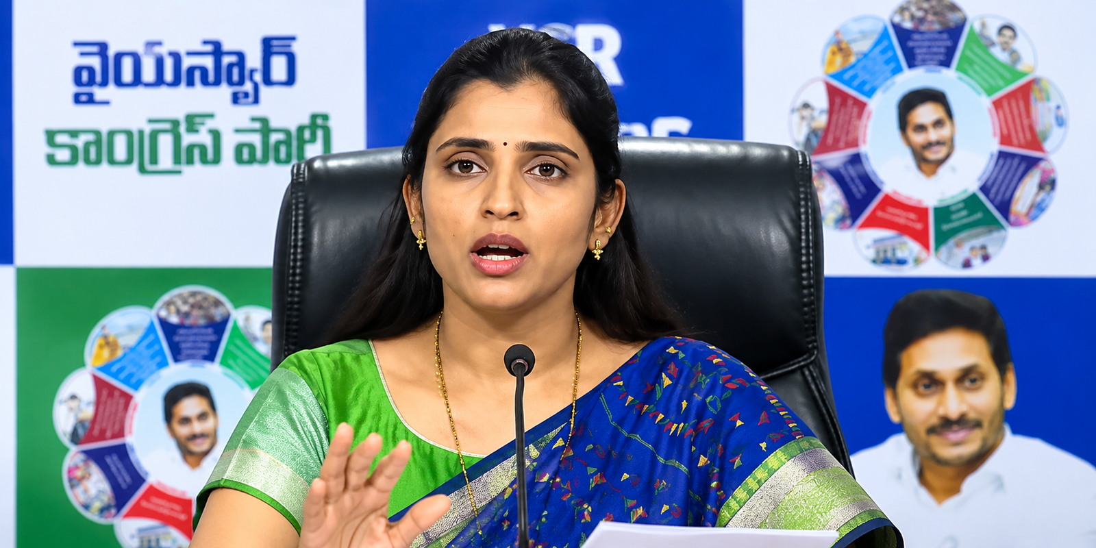 YSRCP spokesperson Shyamala speaking to media about drug control in AP
