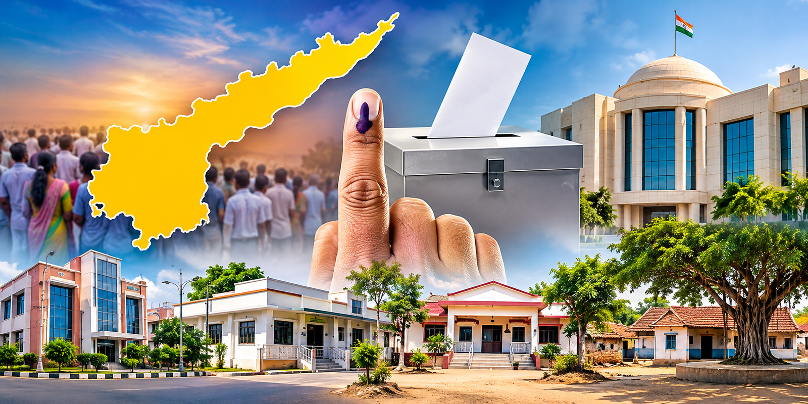 Andhra Pradesh local body election schedule announcement in Vijayawada.