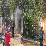 బెంగళూరులో ఫుట్‌పాత్‌పై ట్రాన్స్‌ఫార్మర్ బ్లాస్ట్.. కారు కెమెరాలో పేలుడు దృశ్యాలు